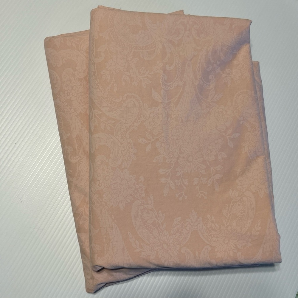 2 VTG Ralph Lauren Sheets Twin Flat Avery Pink Paisley ~ Flaws ~ Craft Material